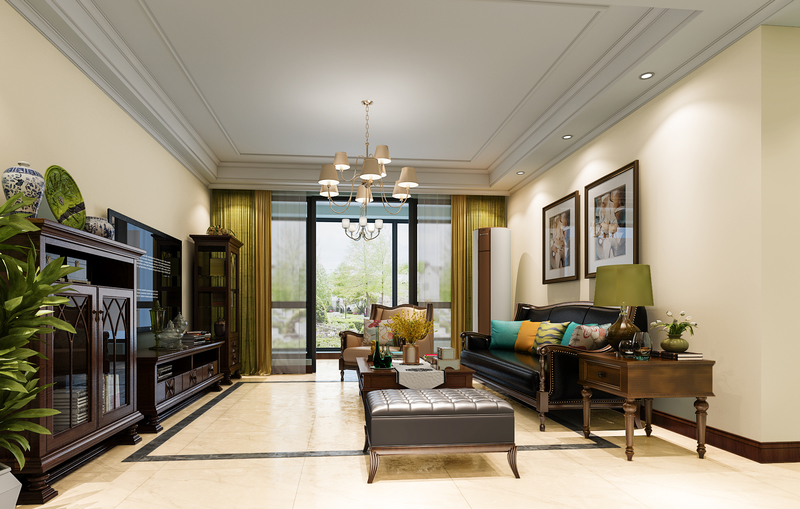 碧云山居经典美式案例，呈现高贵与庄重的“大”格局,美式,单身公寓,㎡