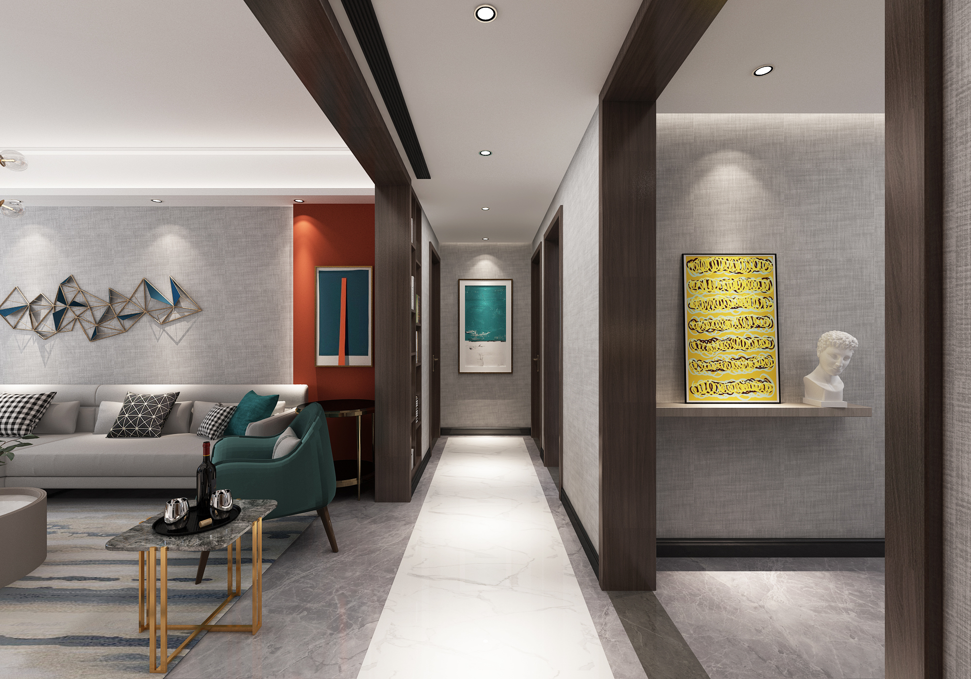 大连悦泰福里300平跃层现代风格装修设计案例星艺装饰公司