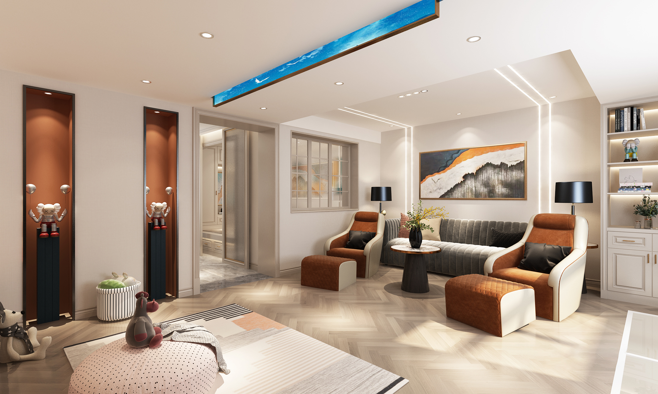 大连联排别墅装修|温馨自然的轻奢风格_星艺装饰公司