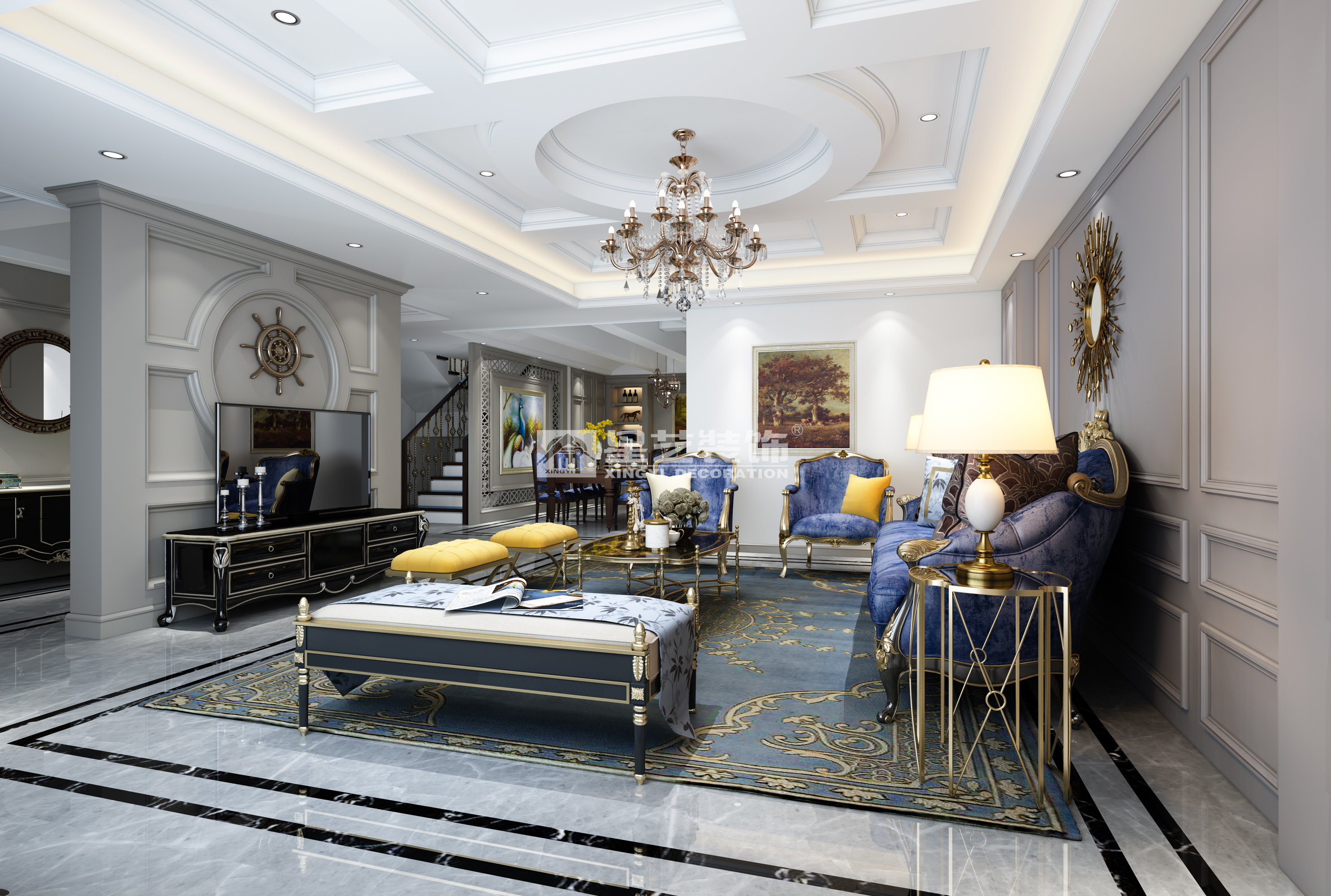 贵阳未来方舟复式洋房装修设计效果图!